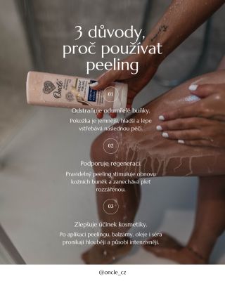 Používáte peeling? 🛀🧼 Náš olejový peeling si zamilujete. 💜 + podpora regenerace pokožky díky extraktu z rostlinných buněk...